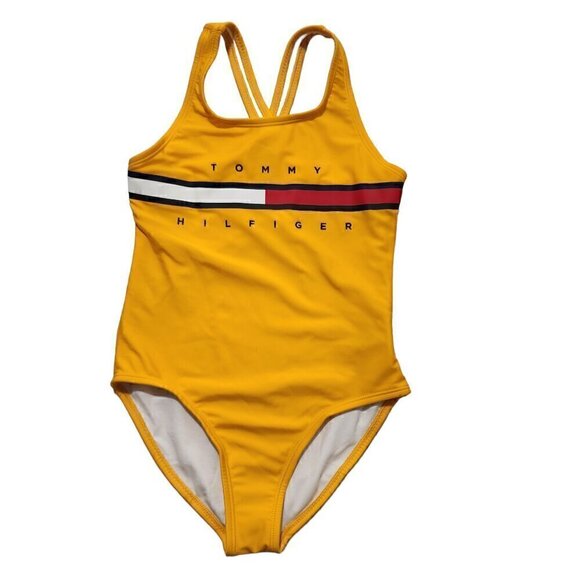 Tommy Hilfiger Girls Swimsuit One Piece Hygienic Lining 50+UPF Size L - Picture 1 of 10